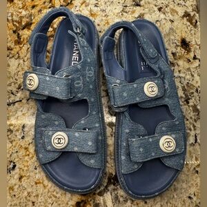Chanel Denim Blue Sandals